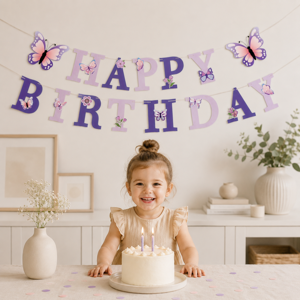 Banderole Joyeux Anniversaire | Papillon