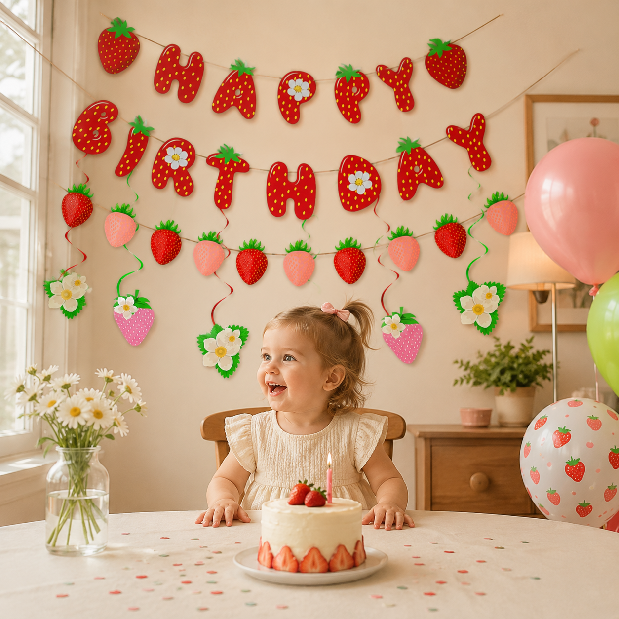 Sweet Strawberry Party Decor Berry First Birthday Supplies Pink Paper Plates Cups Baby Shower Summer Fruit Party Tableware Set