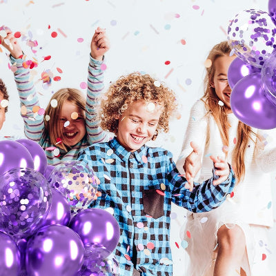 Ballon Anniversaire - GlitterBubblesâą - Mauve
