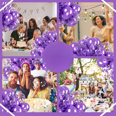 Ballon Anniversaire - GlitterBubblesâą - Mauve