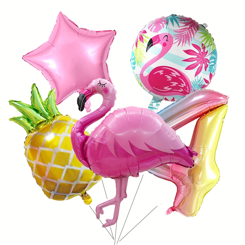Ballons d anniversaire | Tropicale Flamant Rose