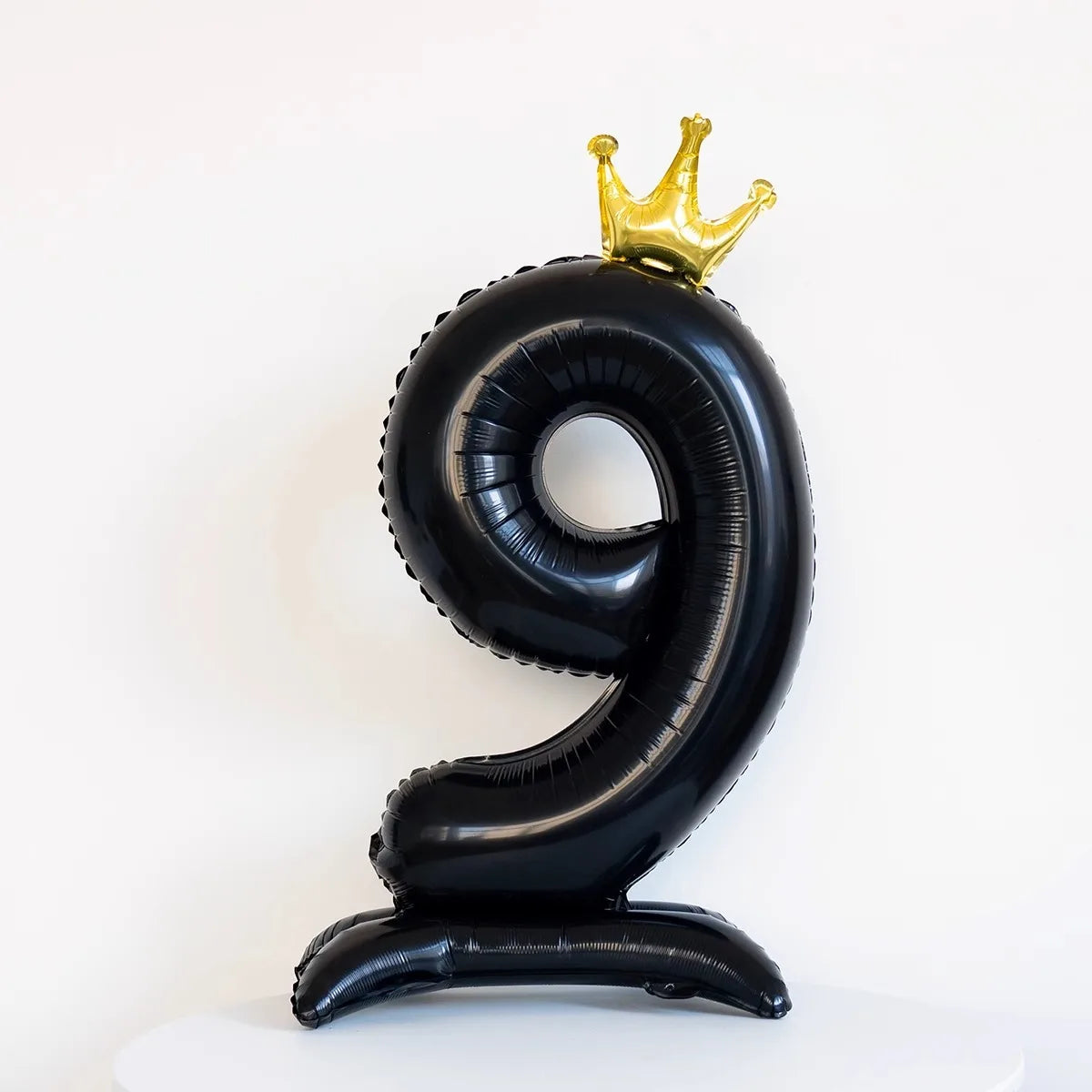 40Inch Golden Crown Digital Black Balloons 0-9 Number Ballons With Base Birthday Party Anniversary Decoration Shower Balloon