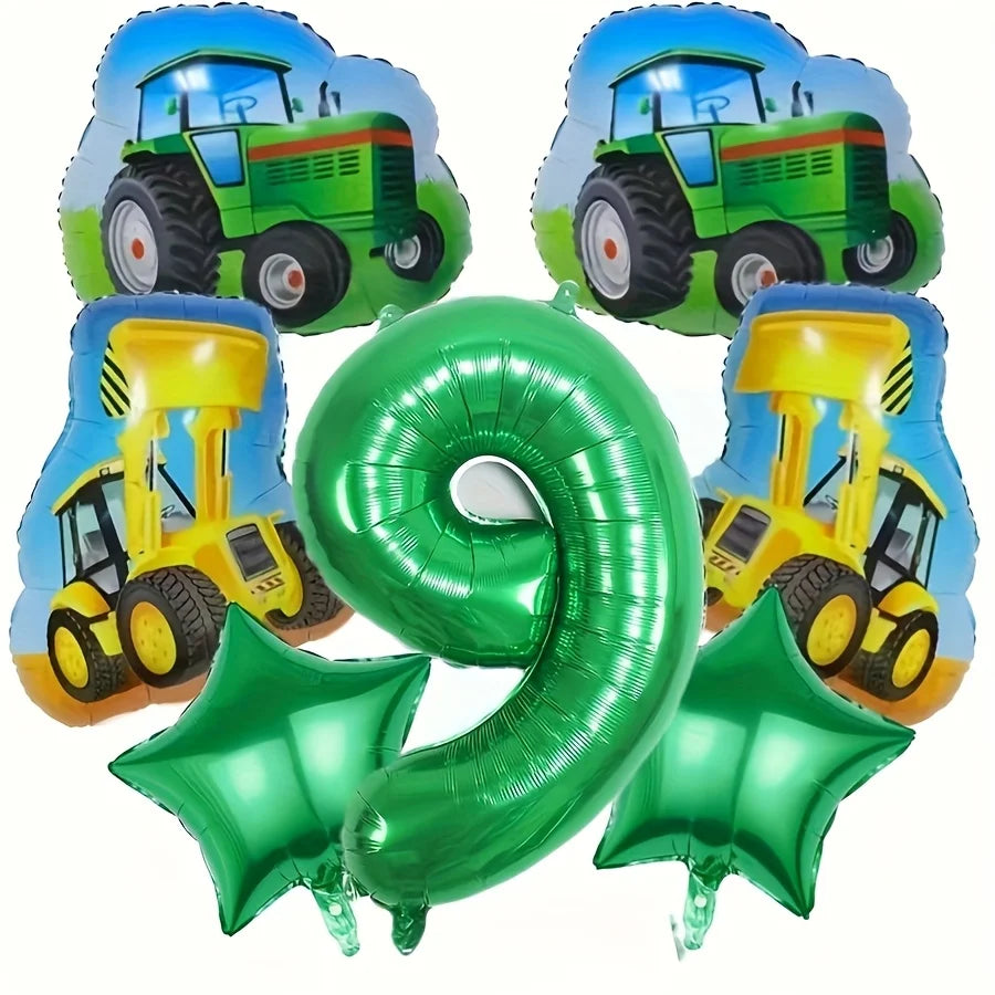 ballons anniversaire tracteur chiffre 9