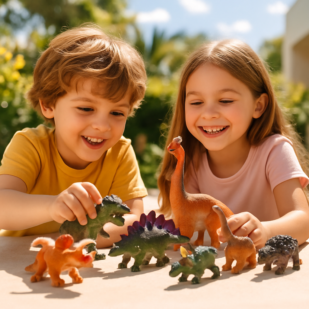 cadeau anniversaire dinosaures enfants qui jouent
