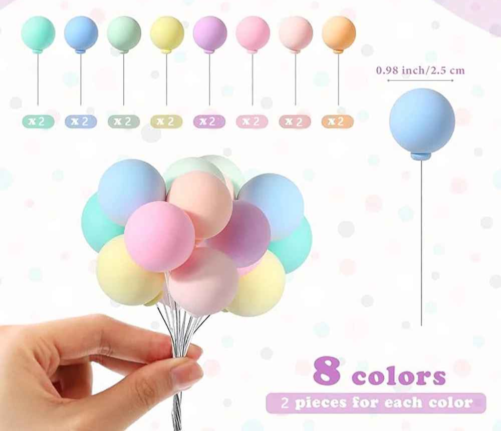 cake topper boules multicolores pastelles