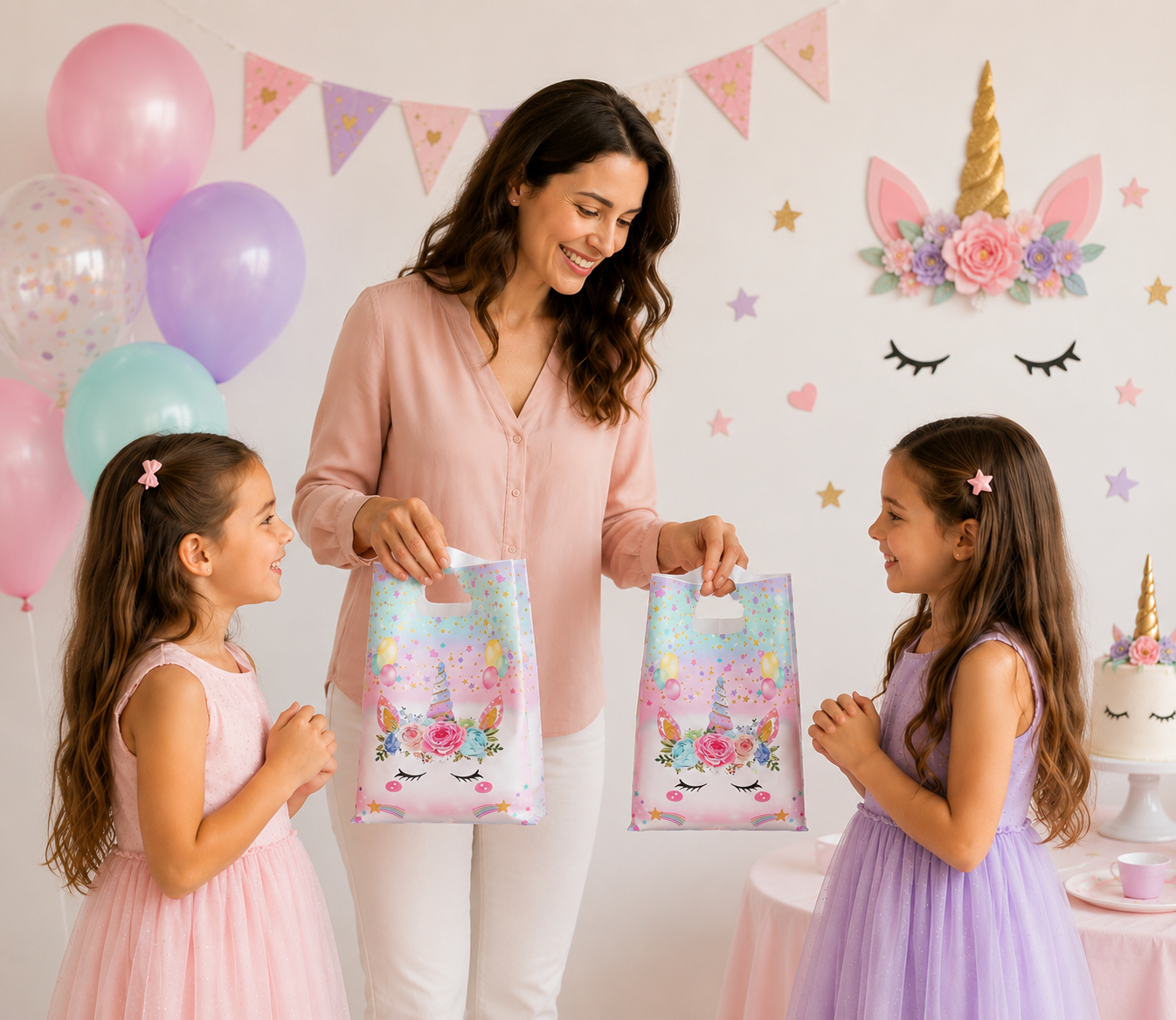 Sac cadeau anniversaire licorne | Lot de 10