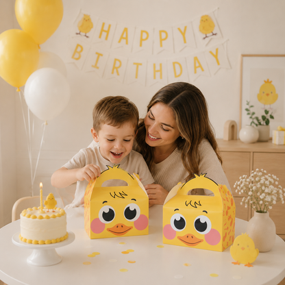 2PCS Cute Animal Paper Candy Boxes Cow Pig Biscuit Packaging Box Farmland Themed Birthday Party Supplies DIY Kids Gifit Bags