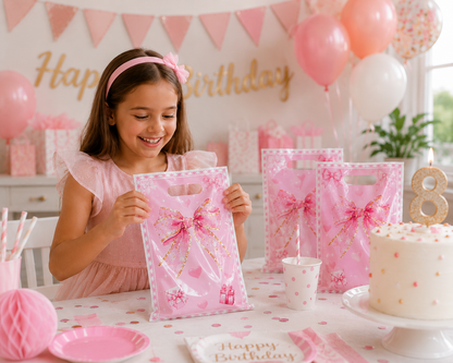 Sac cadeau anniversaire | Élégant Rose Nœud