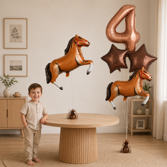 Ballon Anniversaire | Cheval | lot de 5 pièces