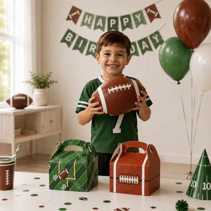12PCS Football Party Treat Boxes Touch Down Favor Box Football Party Decorations Sports Theme Rugby Football Themed Party