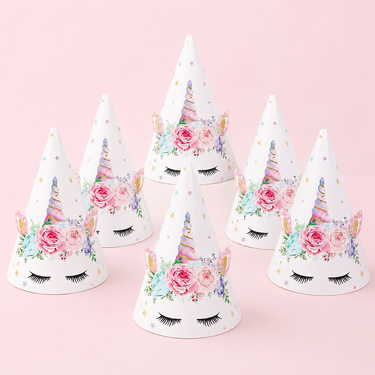 Anniversaire chapeau | Licorne Féerique | lot de 6