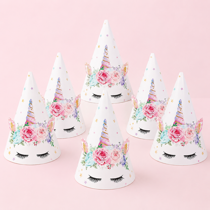 Anniversaire chapeau | Licorne Féerique | lot de 6