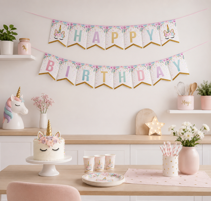 Bannière anniversaire | Licorne Magique