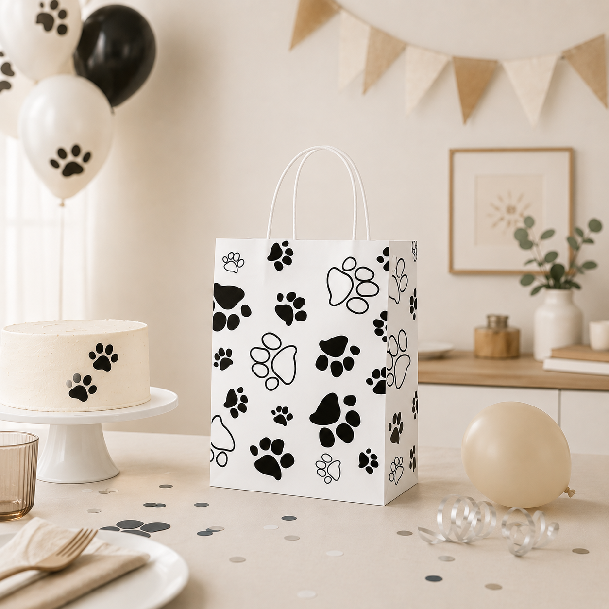 Sac Cadeau pour Anniversaire Empreintes | Lot de 10, 20 ou 30
