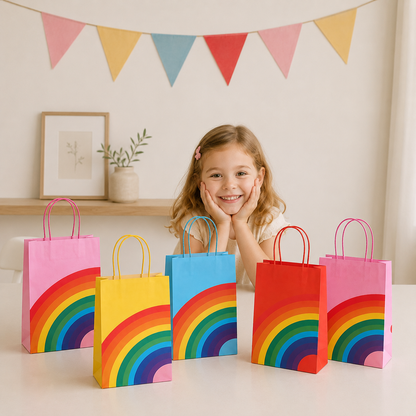 Sac Cadeau en Papier Arc-en-Ciel | Lots de 10, 20 ou 30 Pièces