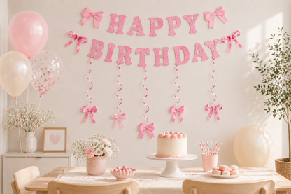 Banderole joyeux anniversaire | Nœuds Roses