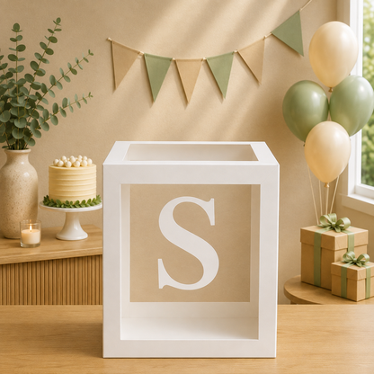 Boîte Anniversaire Transparente | Lettre Personnalisable | 25 cm