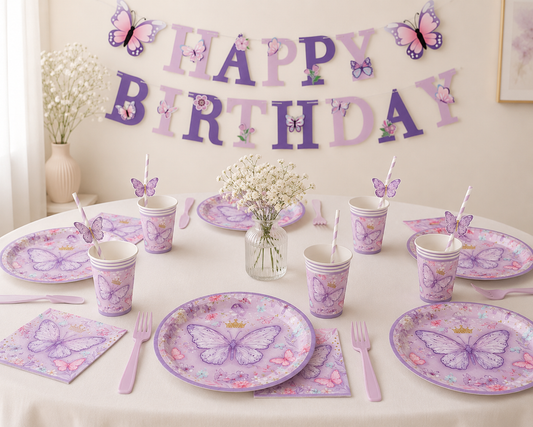 Decoration table pour anniversaire | Papillon 81 pièces
