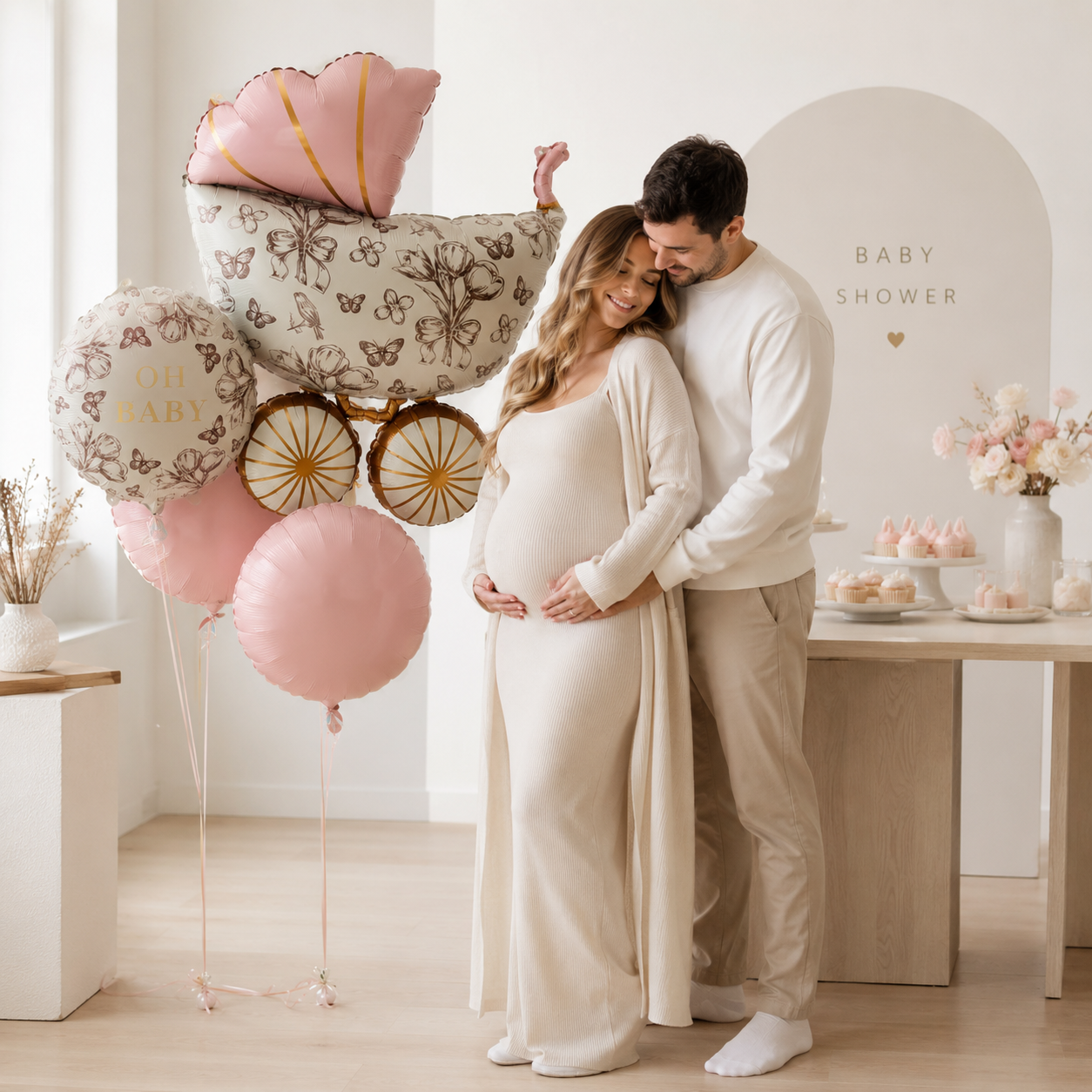 New Matte Green Pink Stroller Balloon Baby Aluminum Foil Balloon Baby Shower Decoration Balloon Birthday Gift Toys for Kids 2026