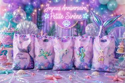 Sac cadeau anniversaire | Sirène Aquatique | lot de 20