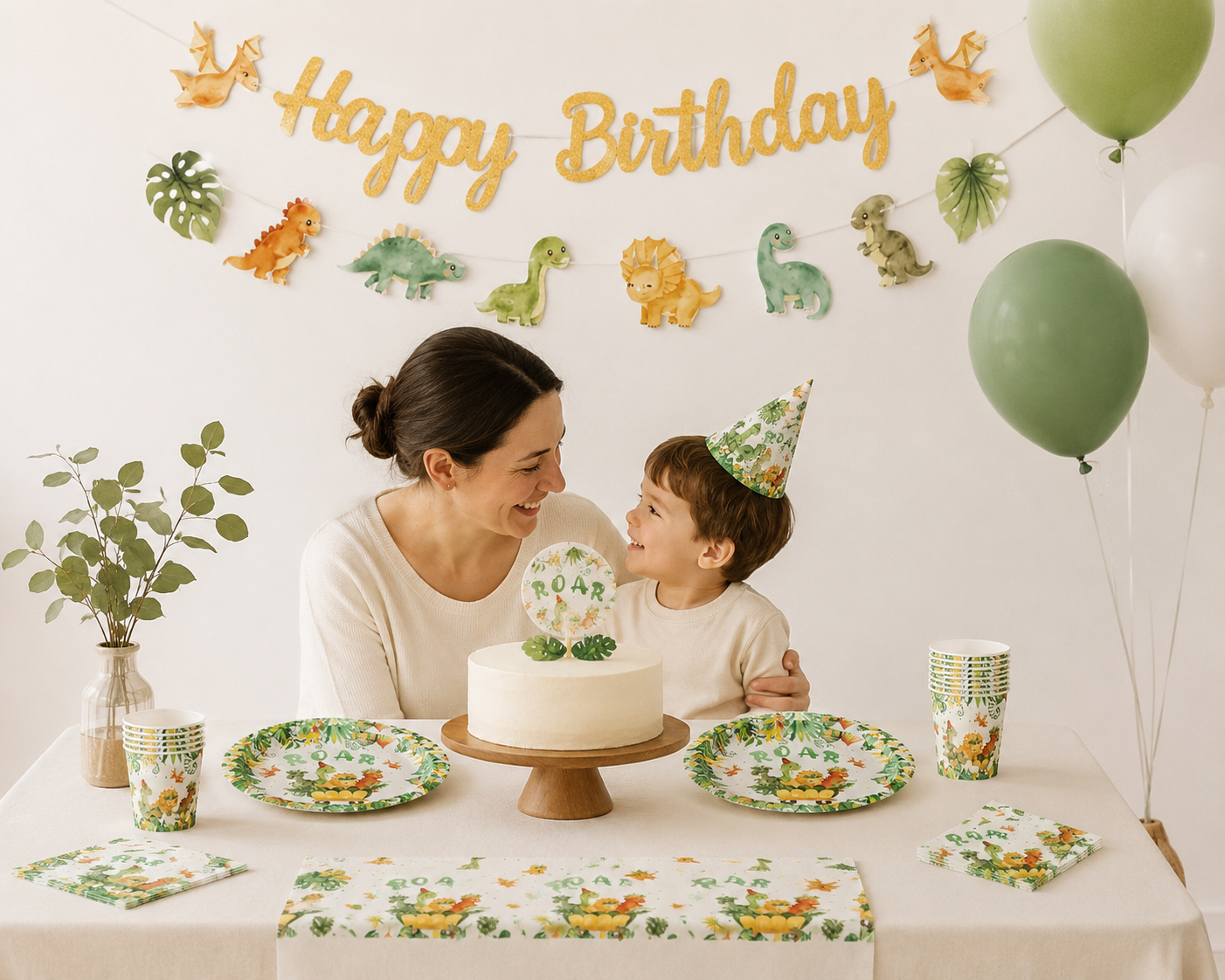 Décoration table pour anniversaire | Dinosaure 62 pièces