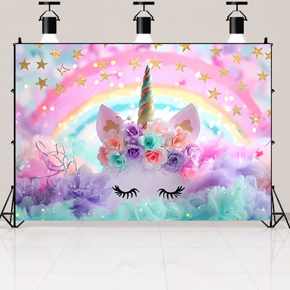 Backdrop Licorne Anniversaire | Magique