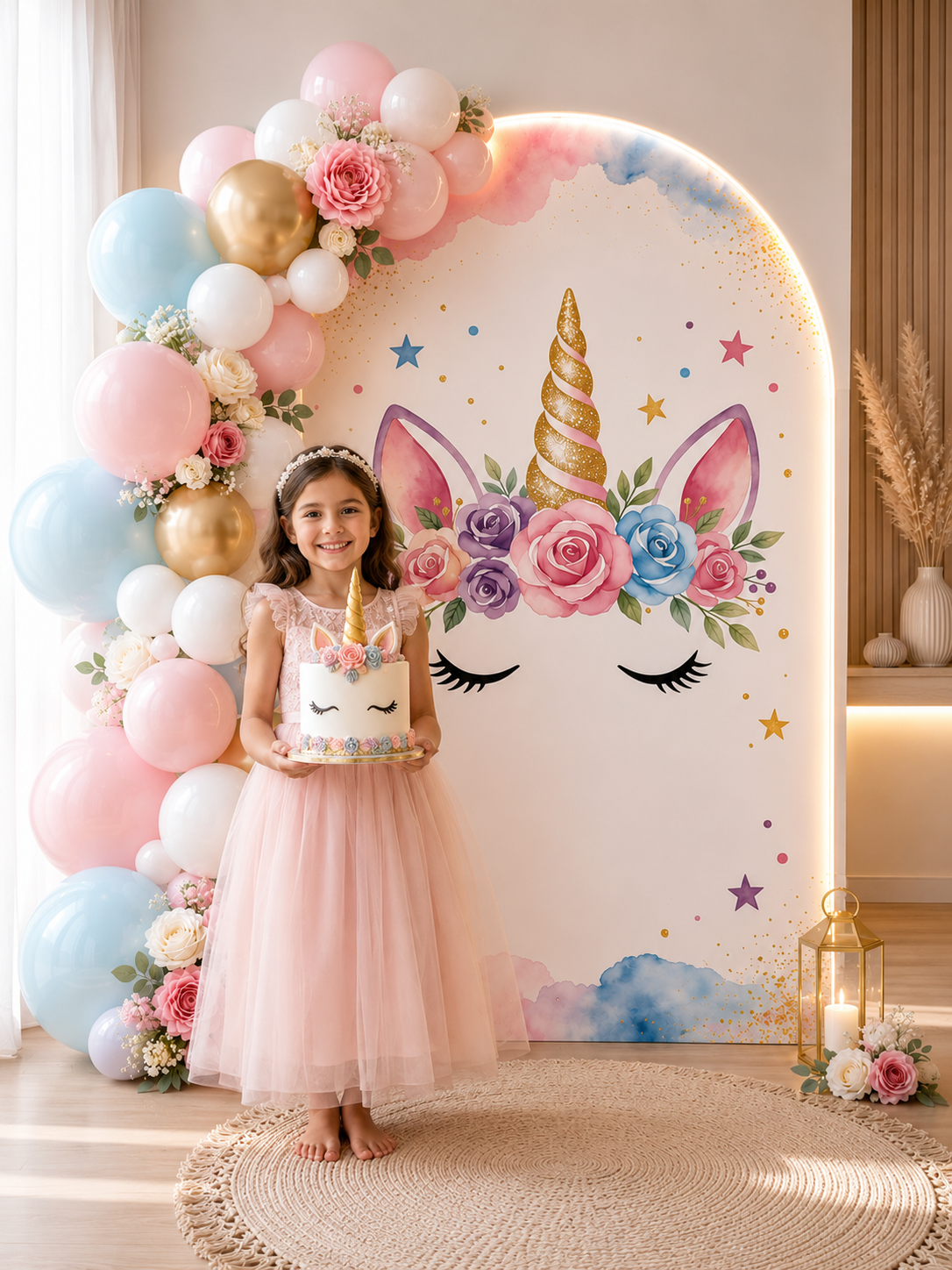 Backdrop Licorne | Anniversaire Magique