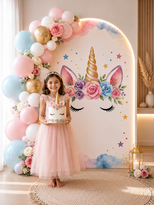 Backdrop Licorne | Anniversaire Magique