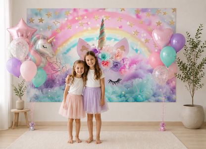 Backdrop Licorne Anniversaire | Magique