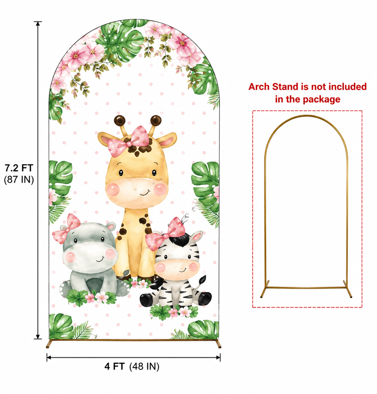 Toile de fond anniversaire | Safari fille