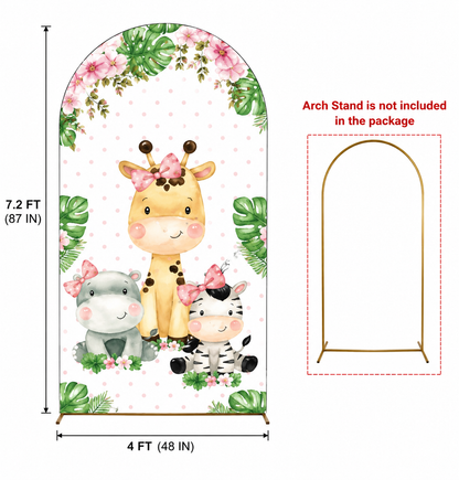 Toile de fond anniversaire | Safari fille
