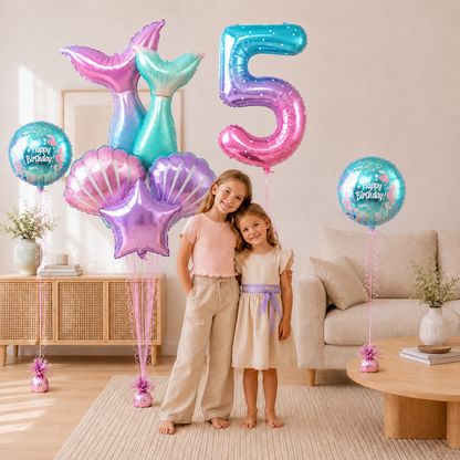Ballon pour Anniversaire Sirène | Lot 8 Pièces