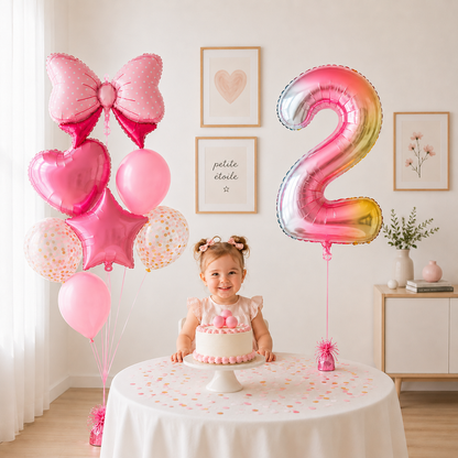 Ballon Anniversaire | Boucle | Lot de 8 pièces
