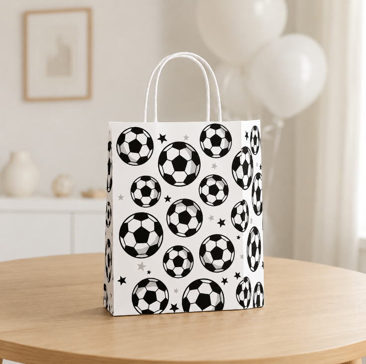Sac Cadeau Football en Papier | Lot de 10, 20 ou 30 Sacs