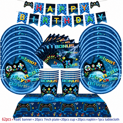 Decoration table pour anniversaire | Gaming | 62 pièces