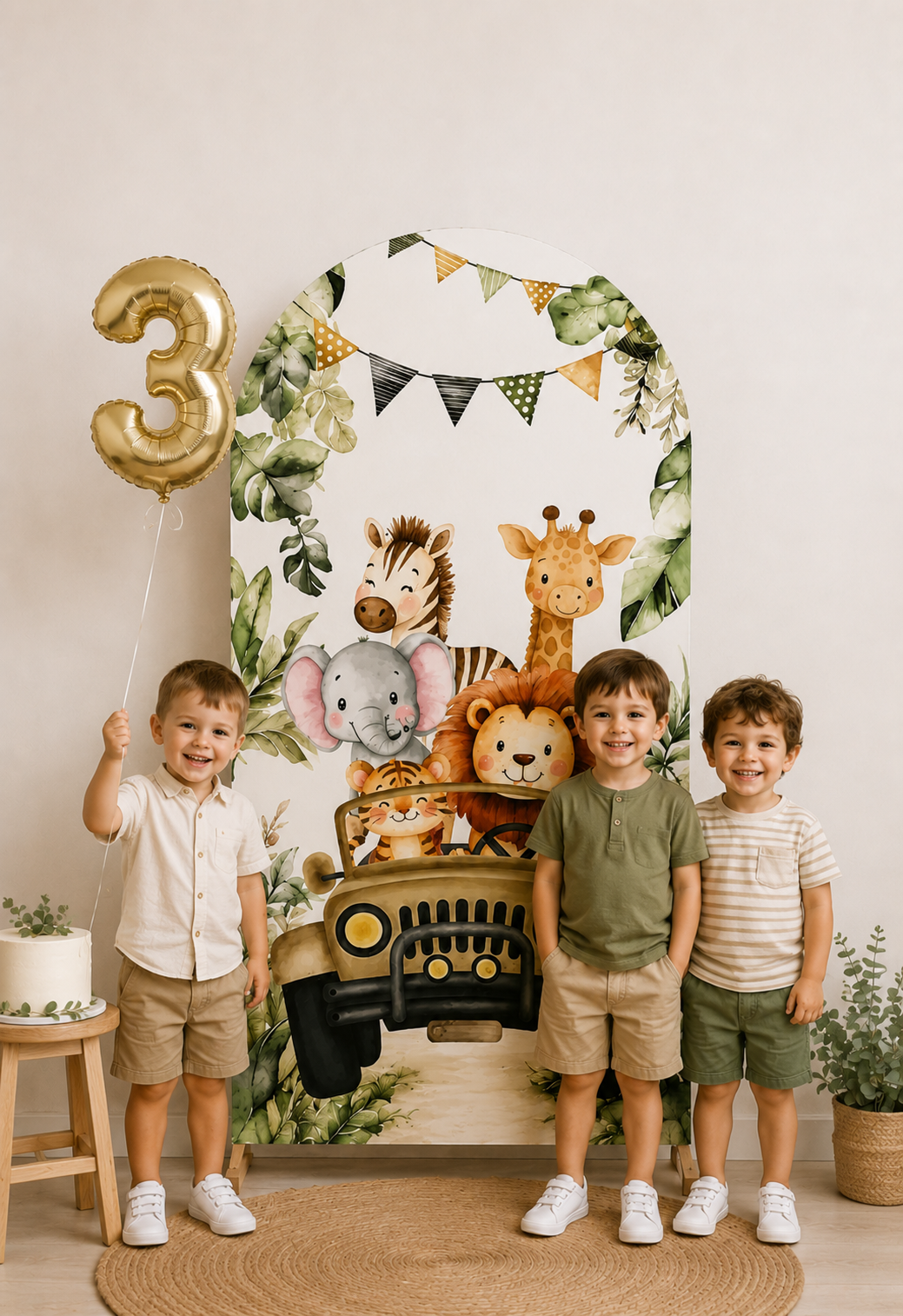 Toile de fond safari pour arche | Réutilisable