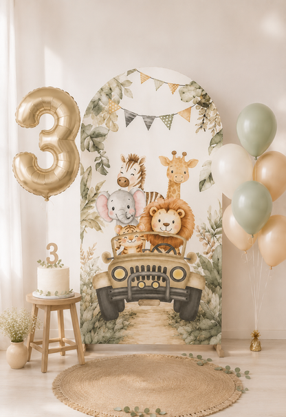 Toile de fond safari pour arche | Réutilisable