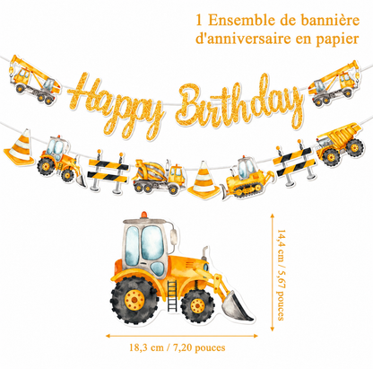 Bannière anniversaire | Camion de Construction