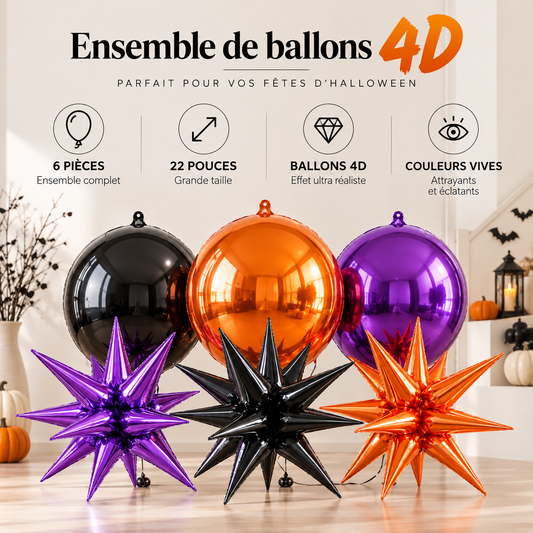 Ensemble Ballons Halloween 4D | 22 pouces