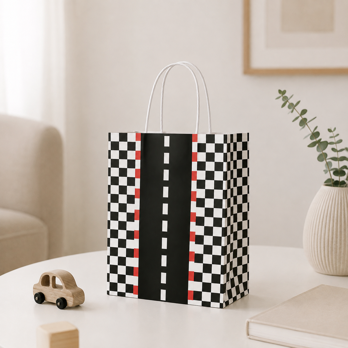Sac en Papier Cadeau Thème Course | Lots de 10, 20 ou 30 Pièces