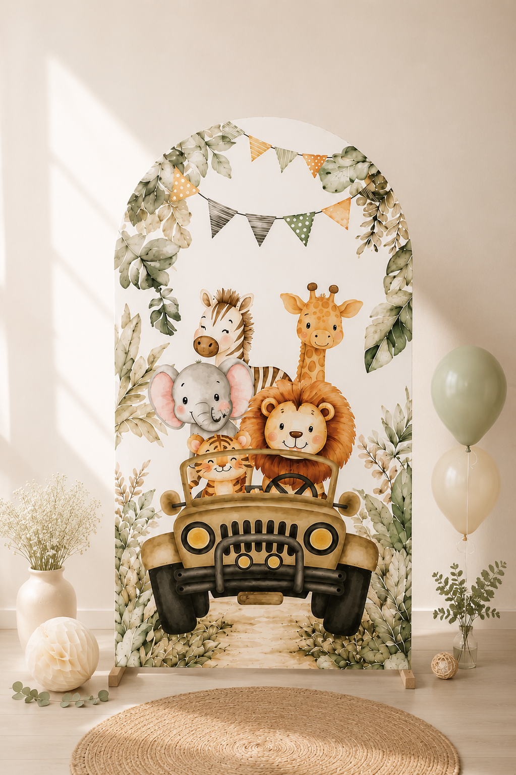 Toile de fond safari pour arche | Réutilisable