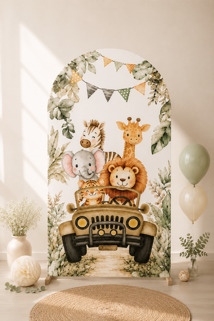 Toile de fond safari pour arche | Réutilisable