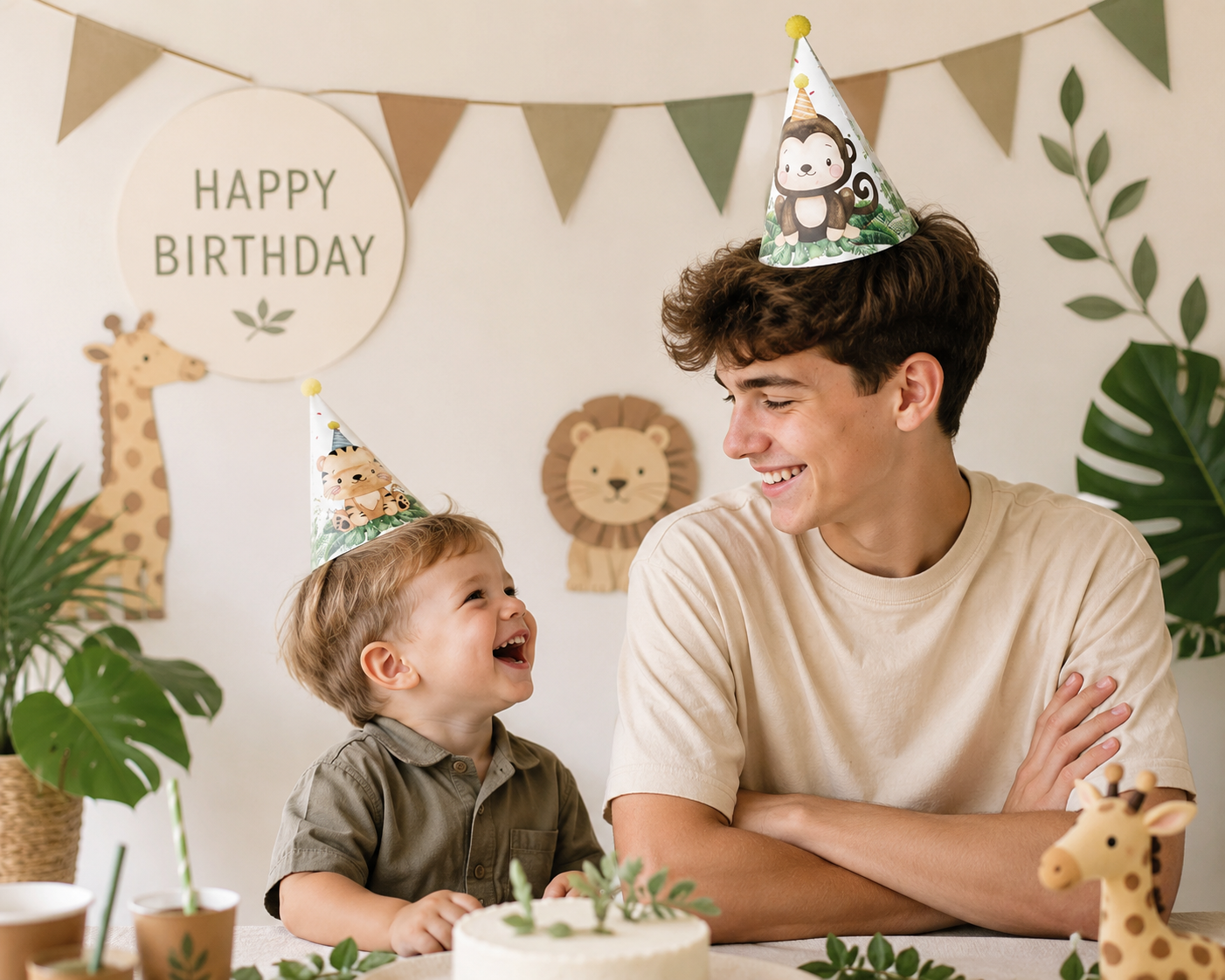 Anniversaire chapeau | Safari Explorateur | lot de 8