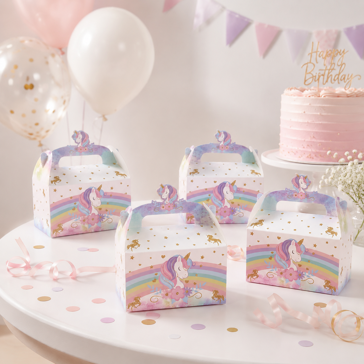 Rainbow Unicorn Gift Boxes Baby Shower Party Favors for Guest Unicorn Birthday Wedding Decoration Party Supplies Candy Boxes