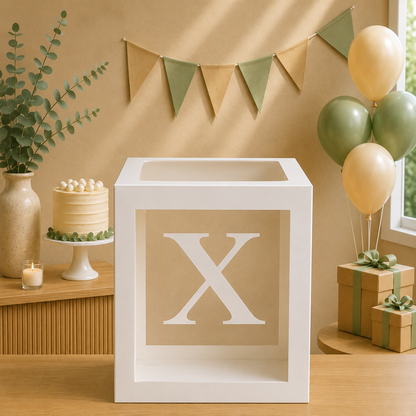 Boîte Anniversaire Transparente | Lettre Personnalisable | 25 cm