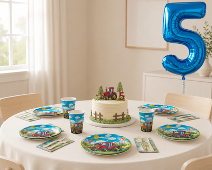 Green Tractor Disposable Tableware Plate Cup Tablecloth Truck Balloon Kids Birthday Party Baby Shower Decoration Supplies ﻿