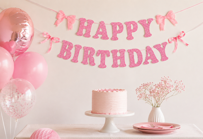 Banderole joyeux anniversaire | Nœuds Roses
