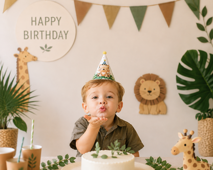 Anniversaire chapeau | Safari Explorateur | lot de 8
