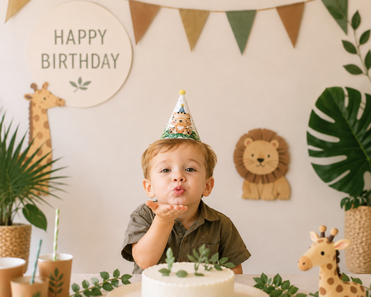 Anniversaire chapeau | Safari Explorateur | lot de 8