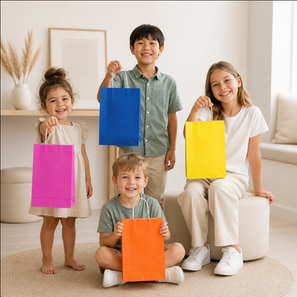 Sac en Papier Cadeau Coloré avec Poignées | Lot de 10, 20 ou 30